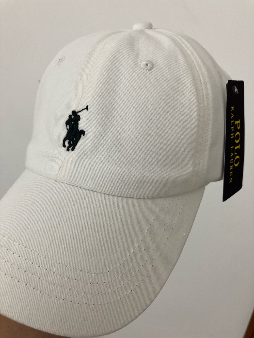 Polo by Ralph Lauren White Baseball Cap with Black Logo